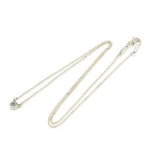 TIFFANYCo Tiffany Elsa Peretti By the Yard Necklace Pendant Silver Aquamarine